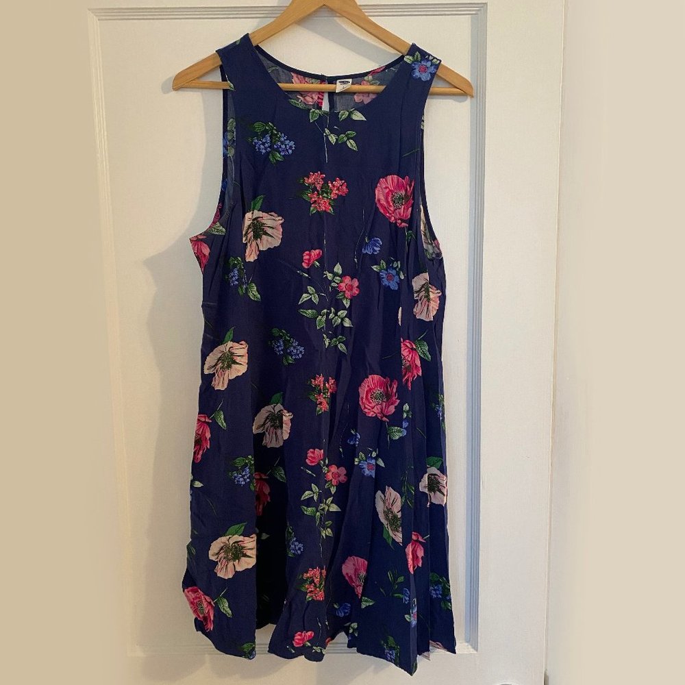 Old Navy blue and pink floral dress